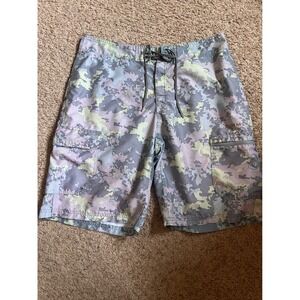 Simms Fishing Products Digital Camo Board Shorts Mens 34-36 Grey Purple Cargo